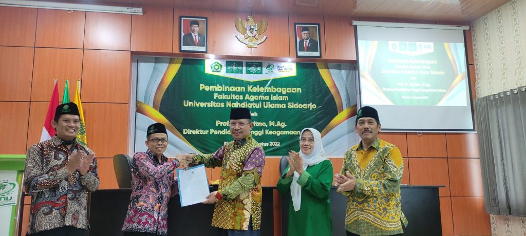 apresiasi dari Direktur Pendidikan Tinggi Keagamaan Islam Kemenag RI Prof. Suyitno untuk UNUSIDA